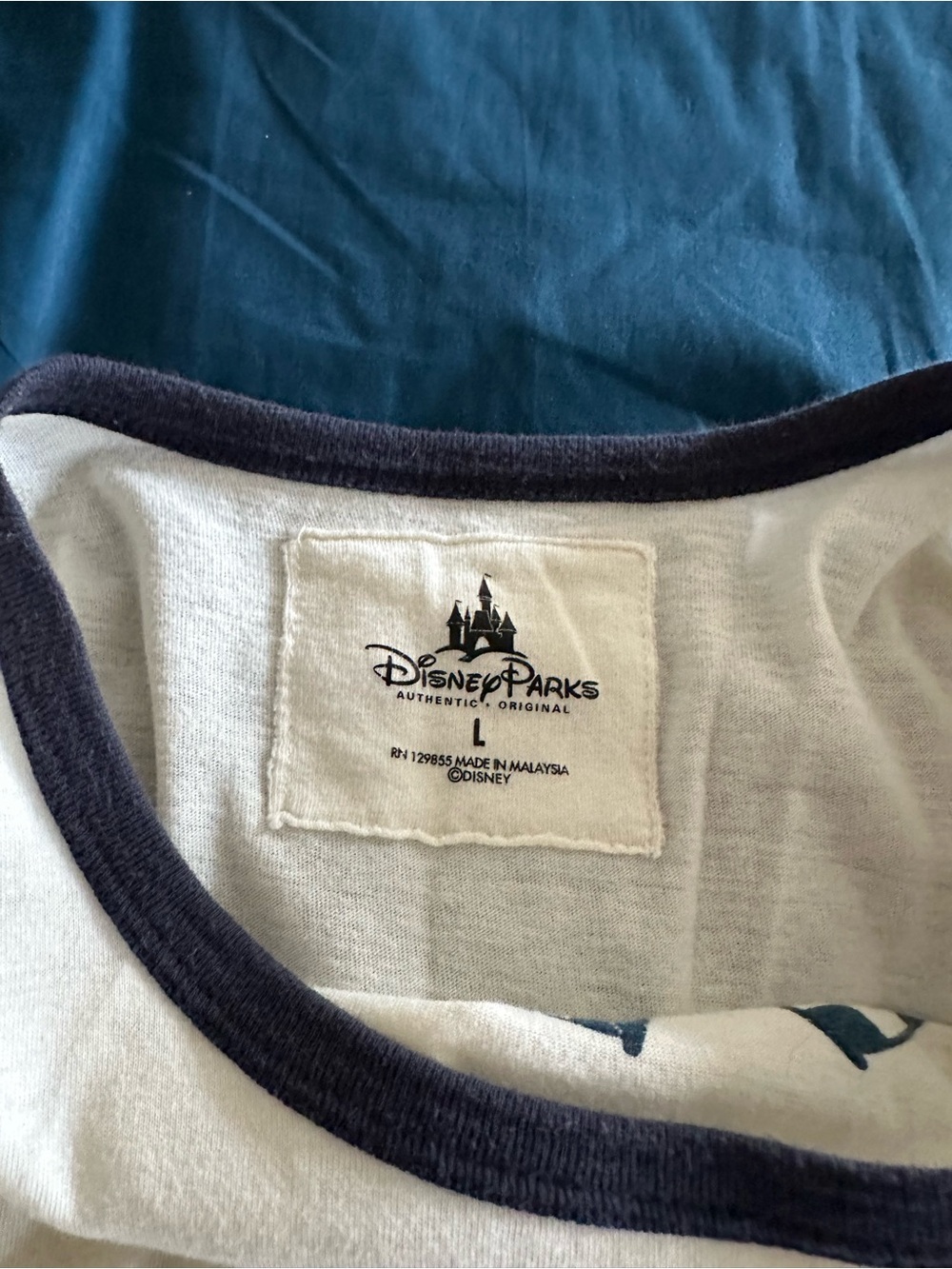 Mickey Motorcycle Ringer Tee - White & Navy - Picture 2 of 2